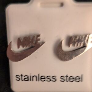 Nike Silver Stainless Steel Earings